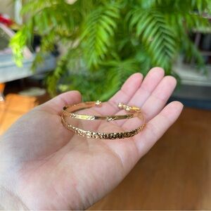 Set of Two Gold Color Adjustable Bangles